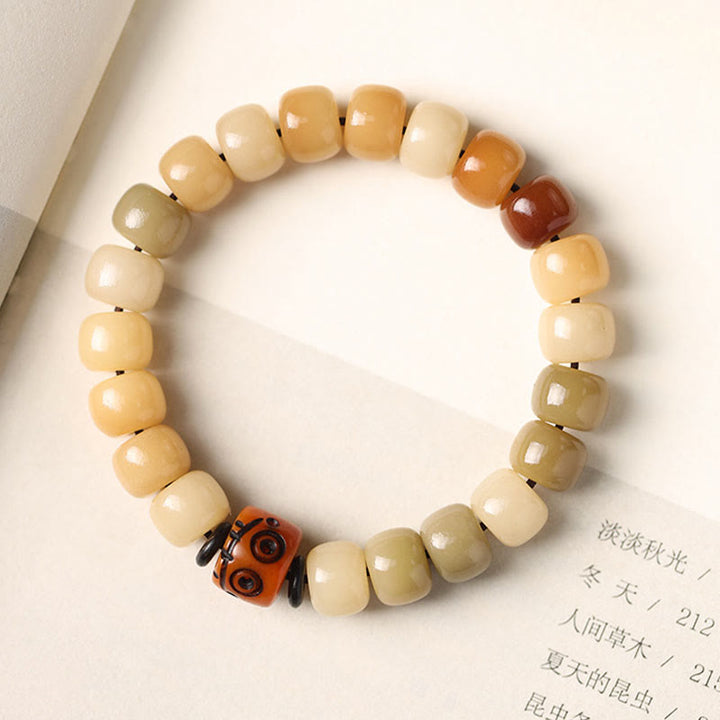 Buddha Stones天然菩提樹 屍の森の王オーム・マニ・パドメ・フム知恵のブレスレット