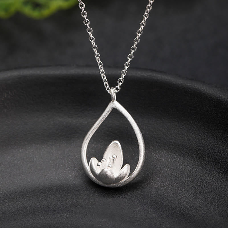Buddha Stones925スターリングシルバー 蓮の花 フローラルエンライトメントネックレスペンダント - image 7