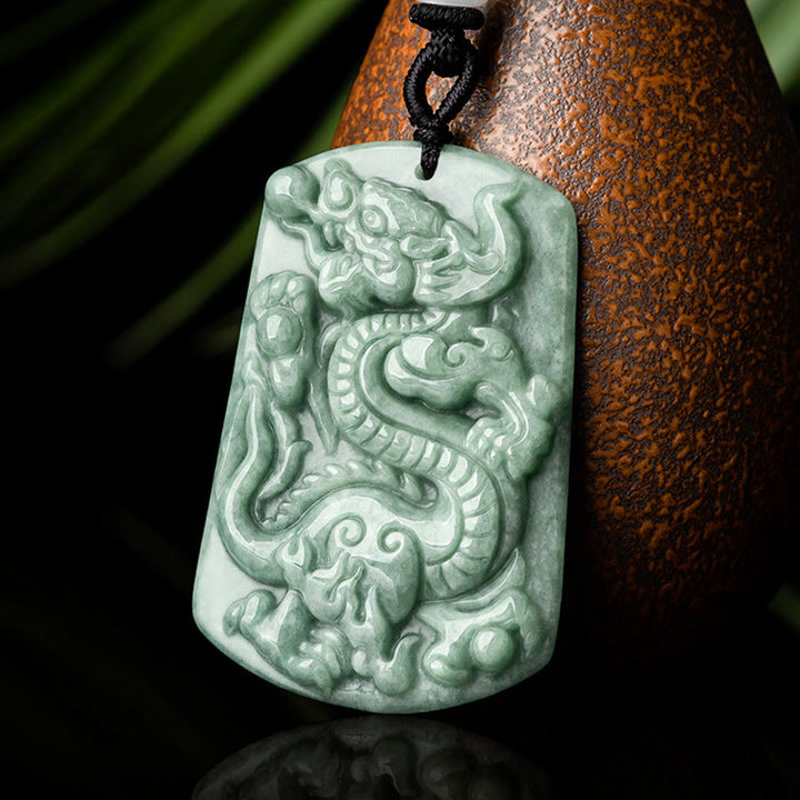 Buddha Stones龍年 十二支 龍 翡翠 成功のお守り ネックレス ペンダント