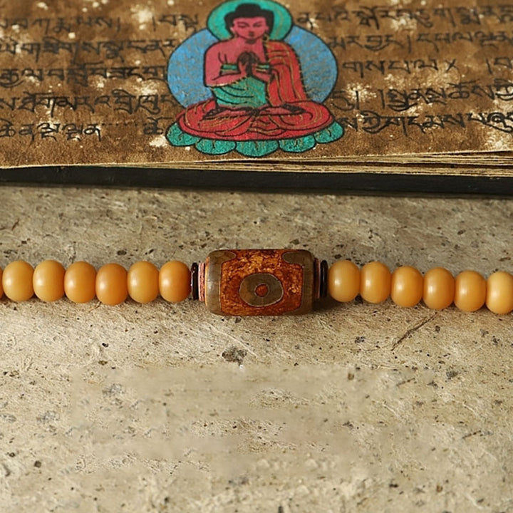 Buddha Stonesチベット 108Malaビーズ菩提樹種子八卦金剛富ブレスレット