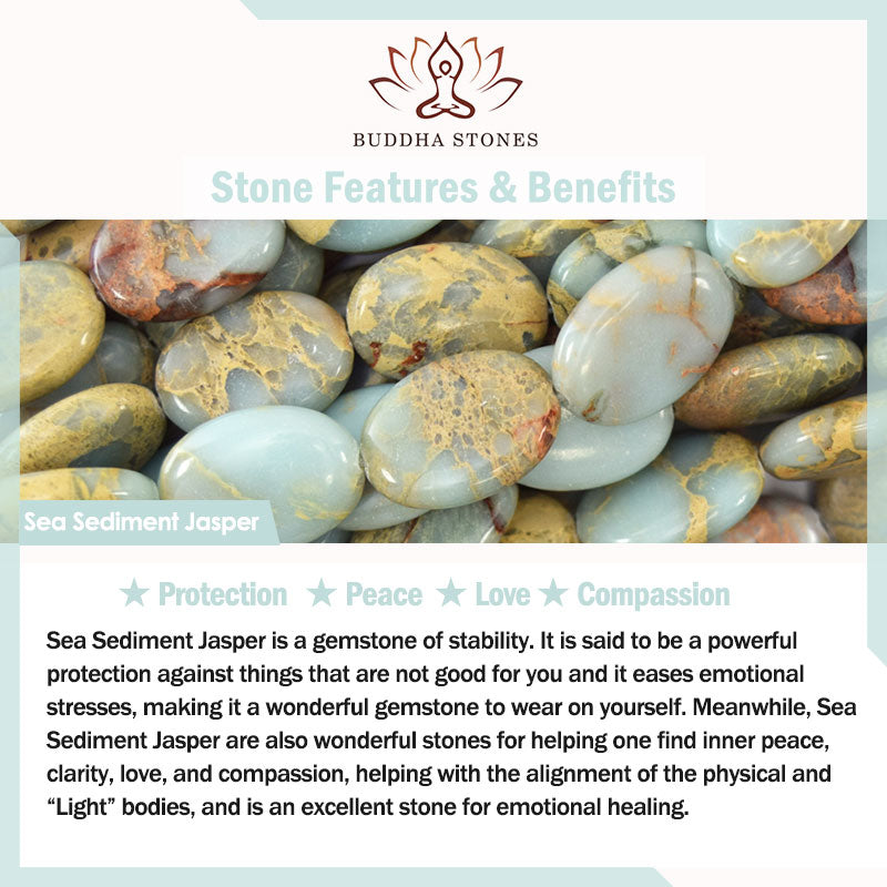 Buddha Stones 天然石 海底堆積物 ジャスパー アゲート ティアドロップ型 保護ネックレスペンダント - image 5