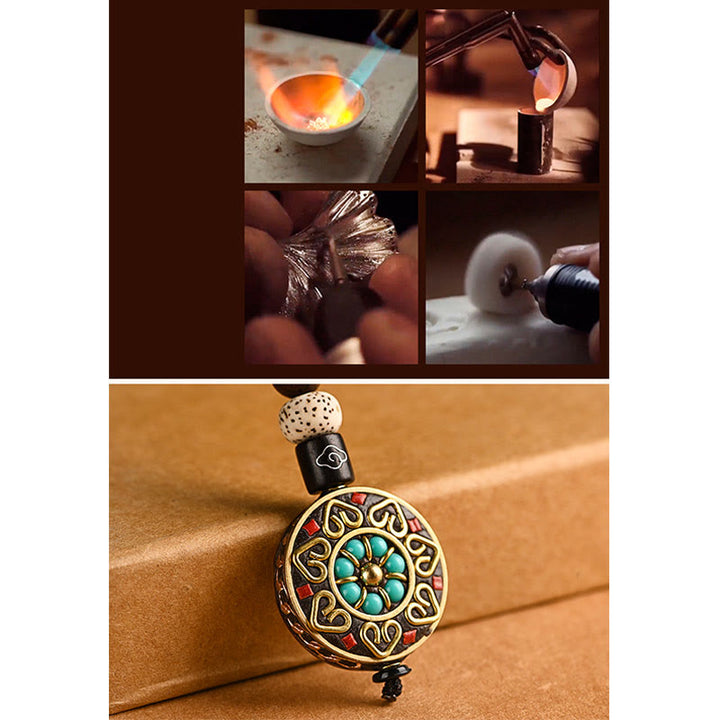 Buddha StonesチベットOm Mani Padme Humボディ シード ピース キーチェーン