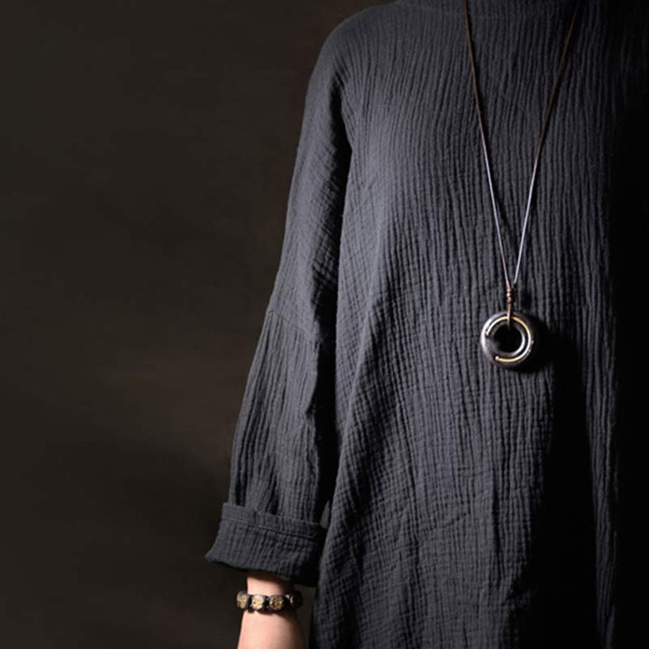 Buddha Stones禅サークル黒檀穏やか ネックレス ペンダント - image 3