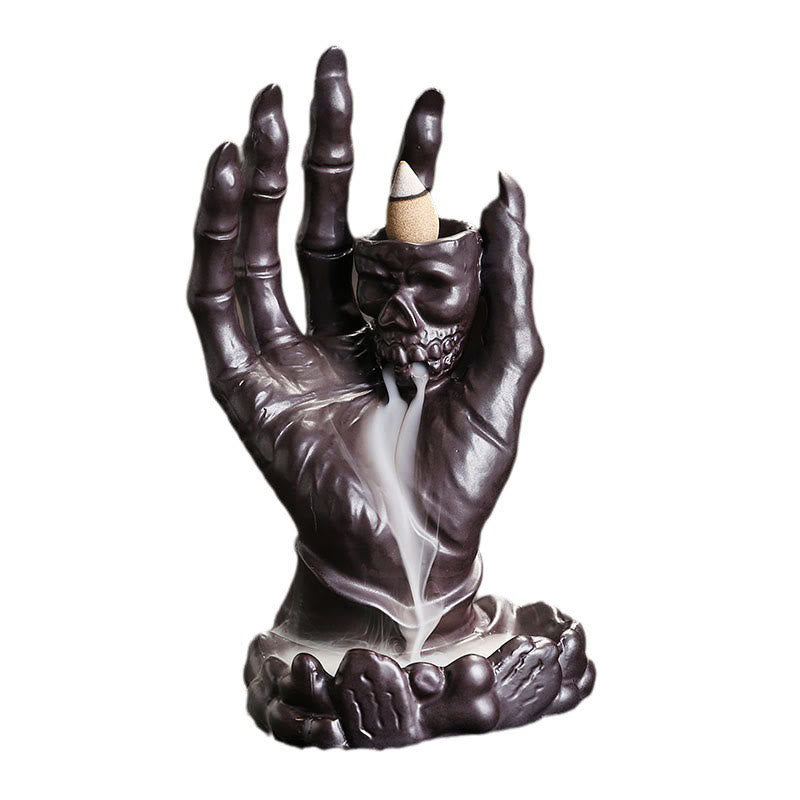 Buddha Stonesハロウィン ゴーストハンド スカルヘッド セラミック 平和 癒し 香炉 装飾