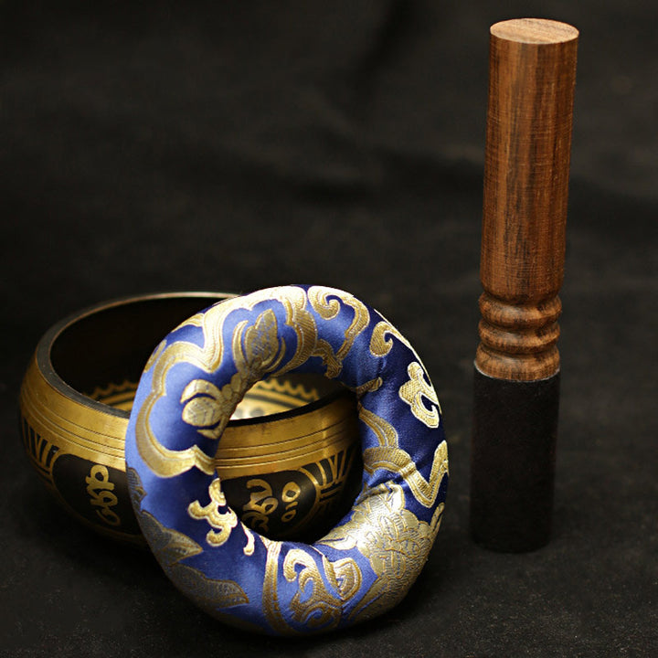 Buddha Stonesチベット瞑想サウンドボウル手作りヒーリングとマインドフルネスサポート保護シンギングボウルセット