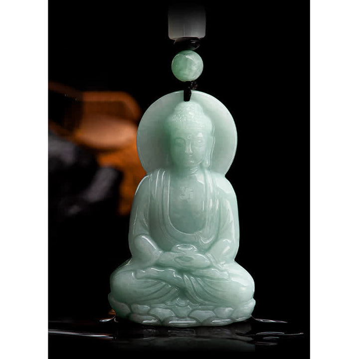 Buddha Stones阿弥陀仏 翡翠 お守り 慈悲の紐ネックレス - image 14