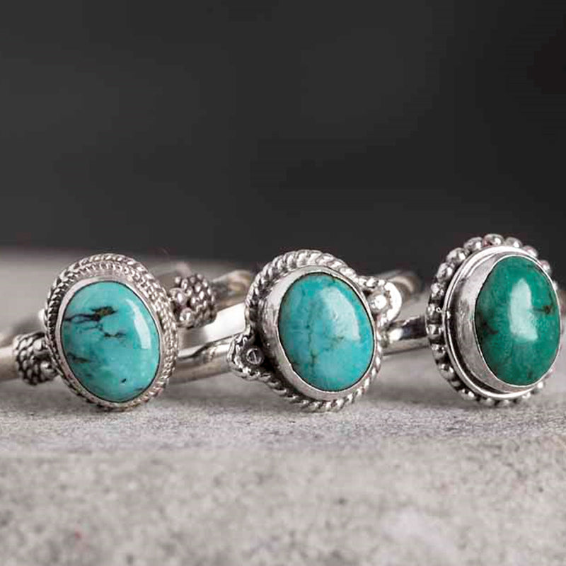 Buddha Stones925スターリングシルバー ターコイズ ウィズダムラブリング