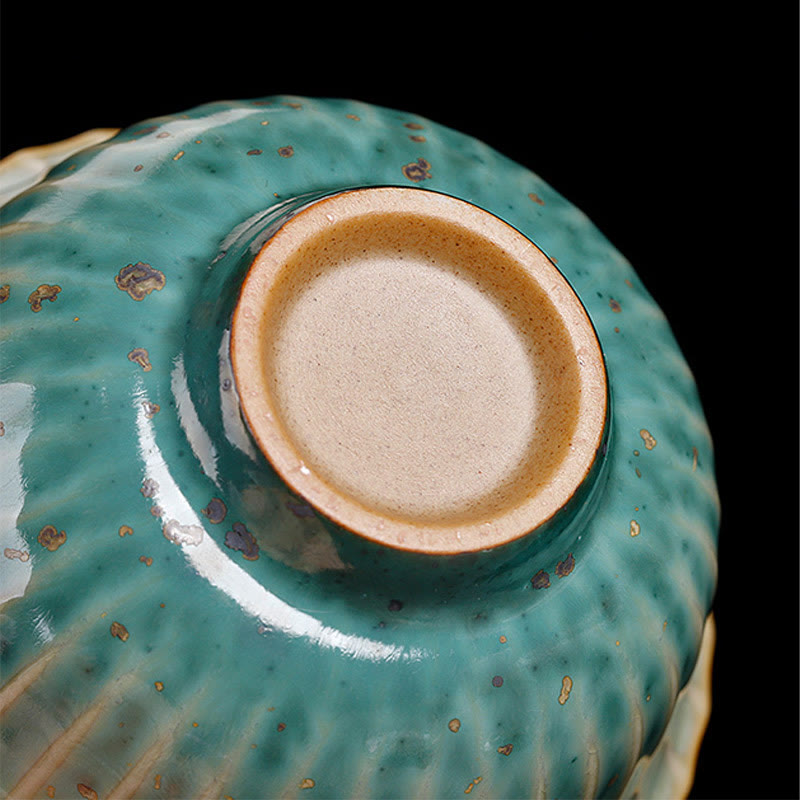 Buddha Stonesレトロ釉窯変陶器 蓋碗三彩 ティーカップ カンフーティーカップ＆ソーサー 蓋付き