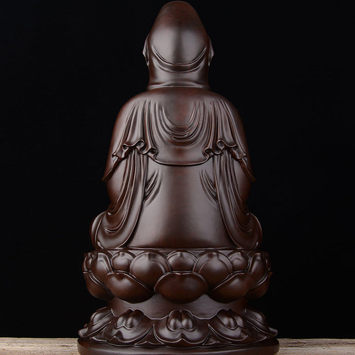 Buddha Stones観音菩薩 黒檀 蓮華 調和 祝福 室内装飾
