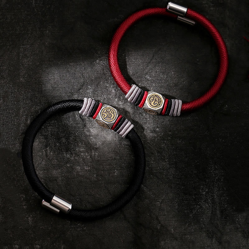 Buddha Stones925スターリングシルバー パーフェクトノット キングコングノット 信仰の強さブレスレット