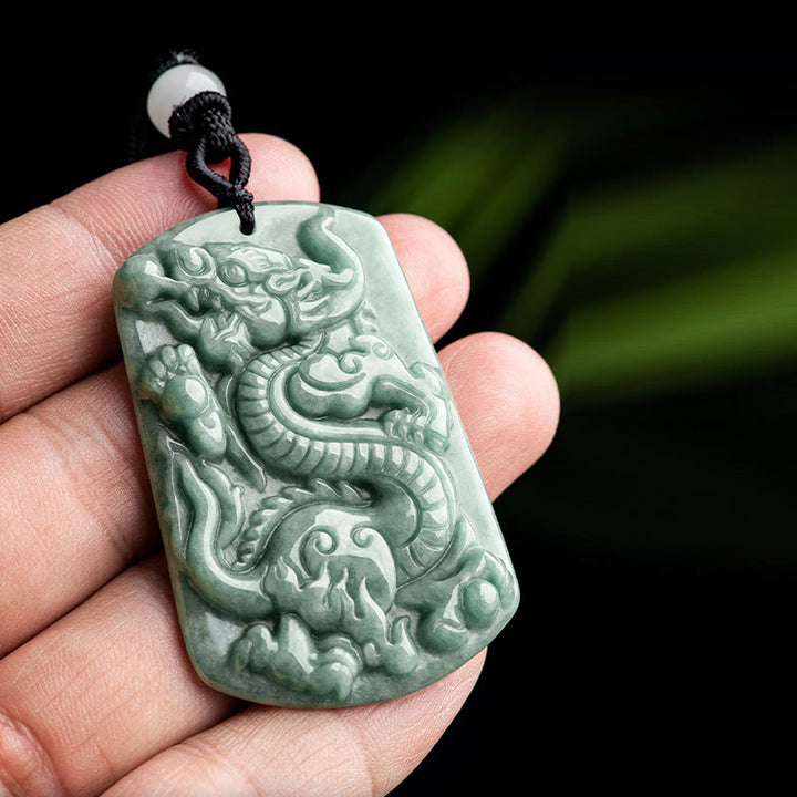Buddha Stones龍年 十二支 龍 翡翠 成功のお守り ネックレス ペンダント