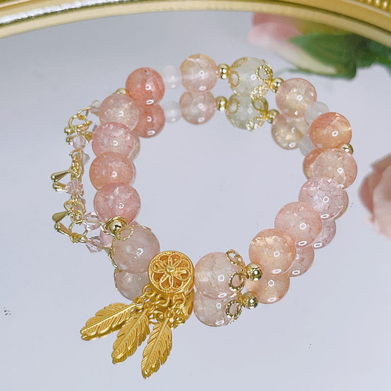 Buddha Stonesガラスビーズドリームキャッチャーお守りブレスレット