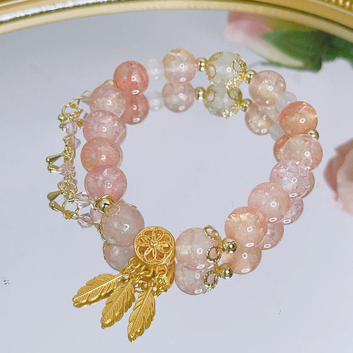 Buddha Stonesガラスビーズドリームキャッチャーお守りブレスレット