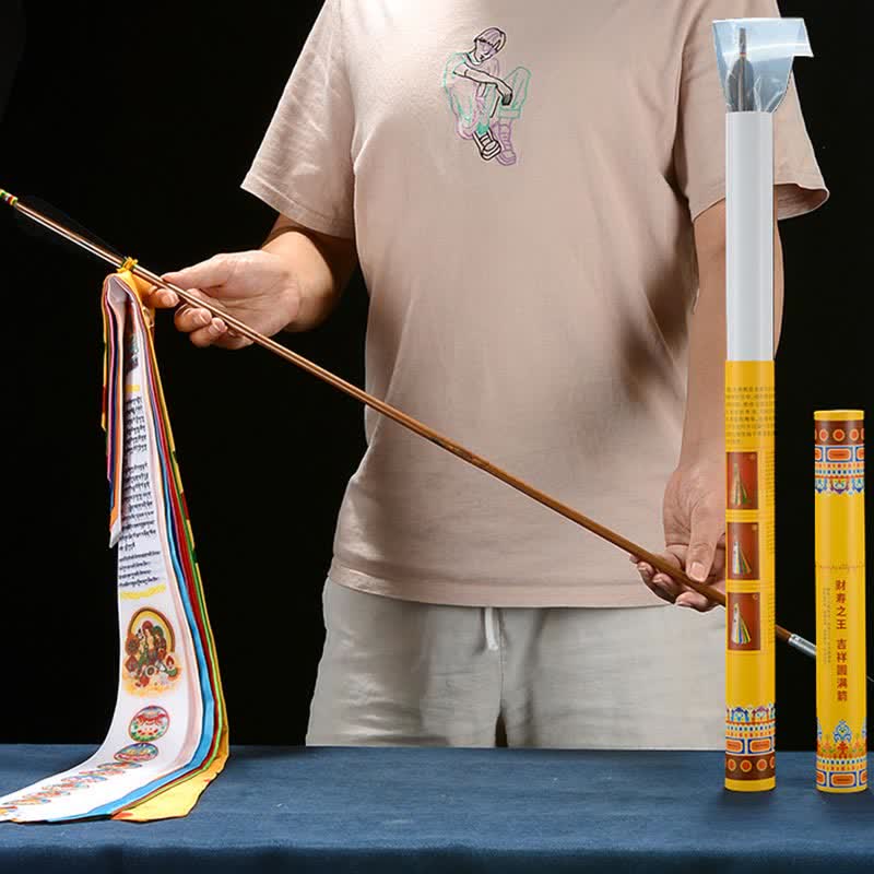 チベットの八吉祥シンボル ラッキーアロー ホームデコレーション 祈祷旗 - image 2