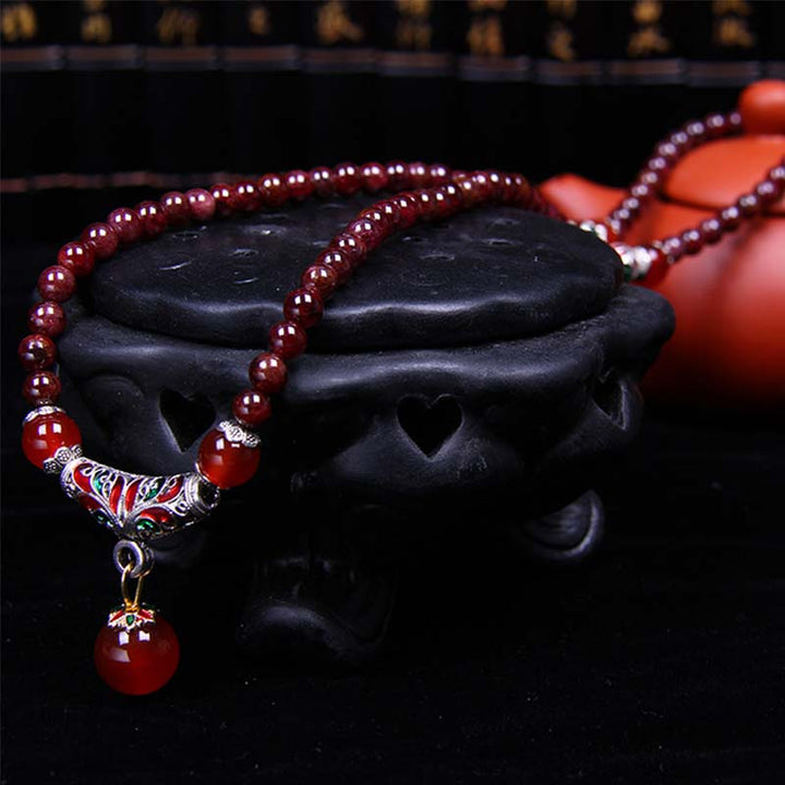 ガーネット 赤瑪瑙 祝福 ヒーリング ブレスレット ネックレス ペンダント 天然石 開運 守護 | Buddha Stones
