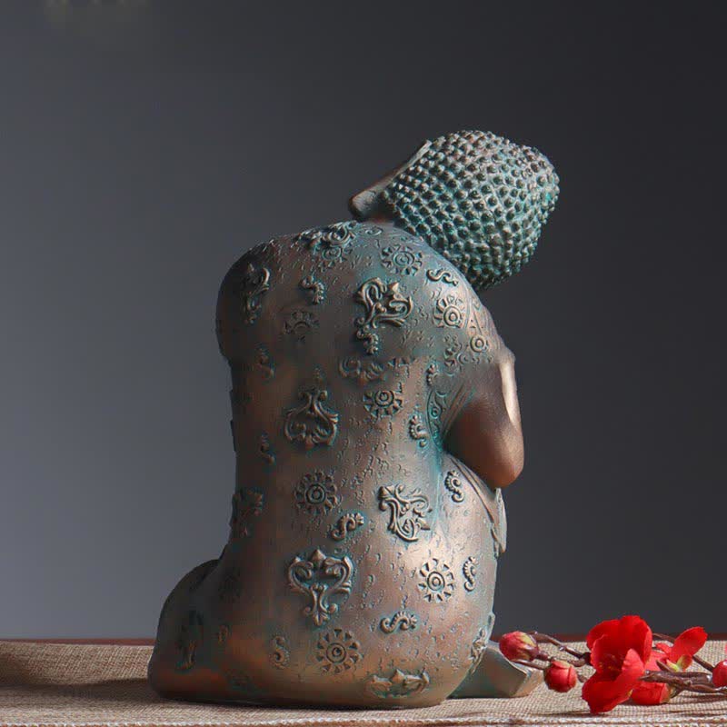 Buddha Stonesチベットの瞑想仏 静寂の樹脂像 装飾