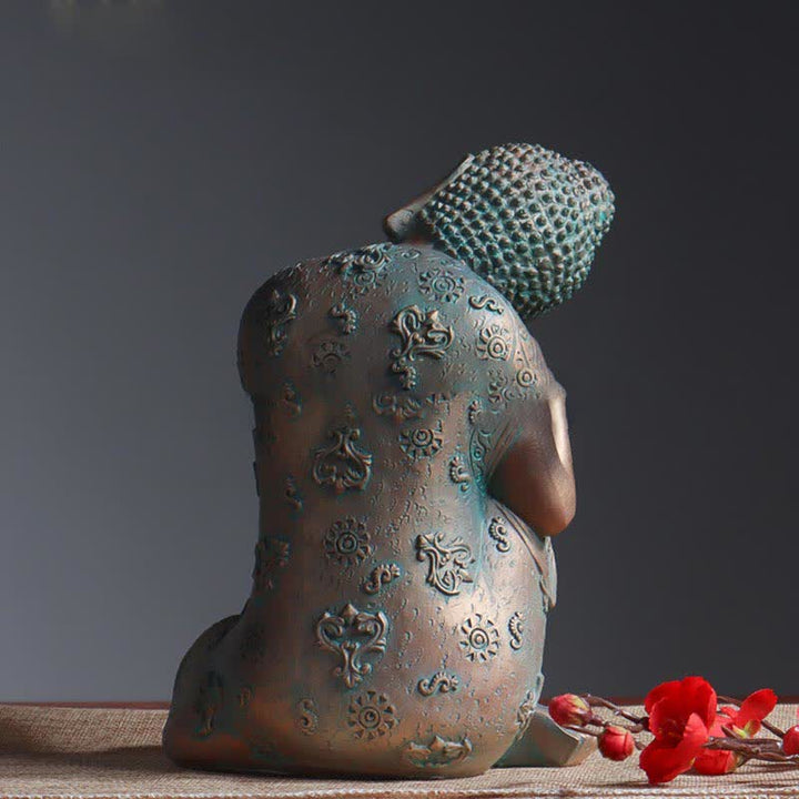 Buddha Stonesチベットの瞑想仏 静寂の樹脂像 装飾