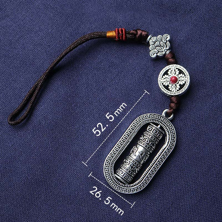 チベットのBuddha Stonesオム・Om Mani Padme Hum祈りの輪 平和 回転式 車用吊り下げ装飾