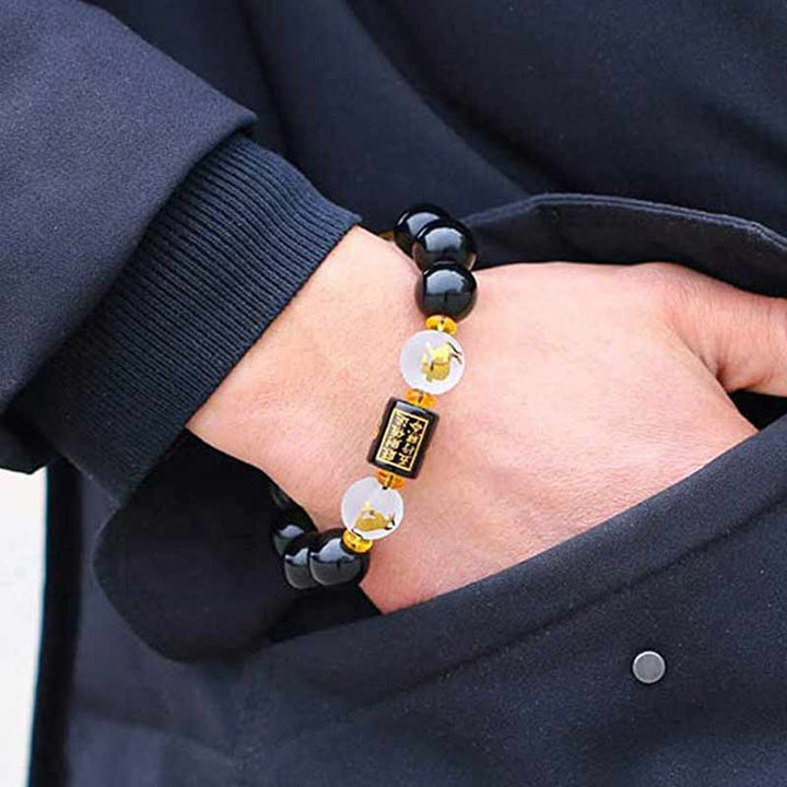 Buddha Stones 黒曜石 十二支 財運 金運 開運 守護 メンズ レディース ブレスレット
