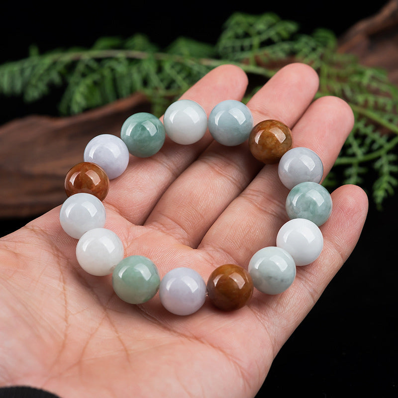 Buddha Stones天然翡翠ヒーリングプロテクションブレスレット