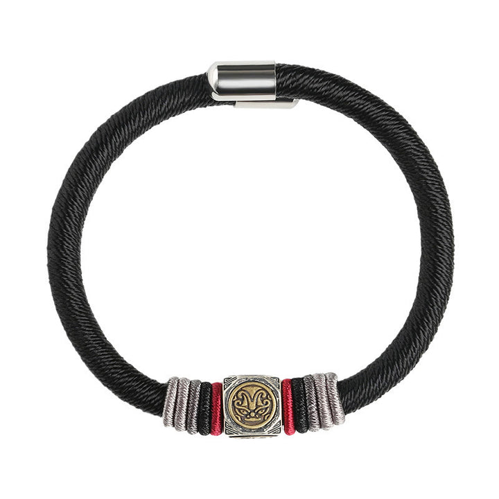 Buddha Stones925スターリングシルバー パーフェクトノット キングコングノット 信仰の強さブレスレット
