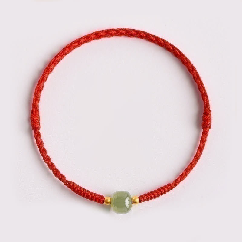 Buddha Stones手作り翡翠幸運ビーズ繁栄編みブレスレット