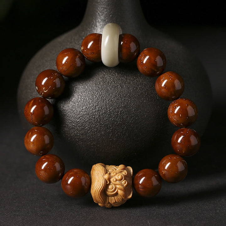 Buddha Stones紫菩提樹の種踊る獅子の知恵のブレスレット