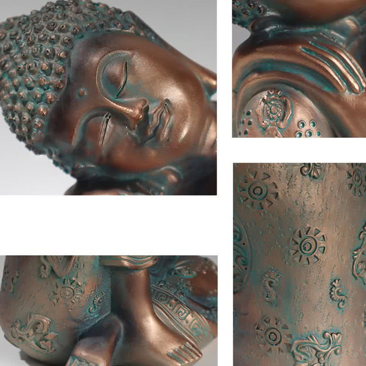 Buddha Stonesチベットの瞑想仏 静寂の樹脂像 装飾