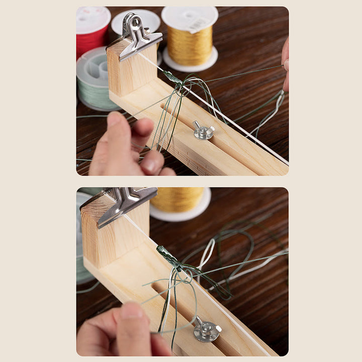 白翡翠竹輪廻結び富運力紐ブレスレット