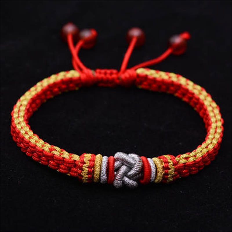 Buddha Stonesカラフルロープ 真実の愛の結び目 幸運 ハンドメイドブレスレット