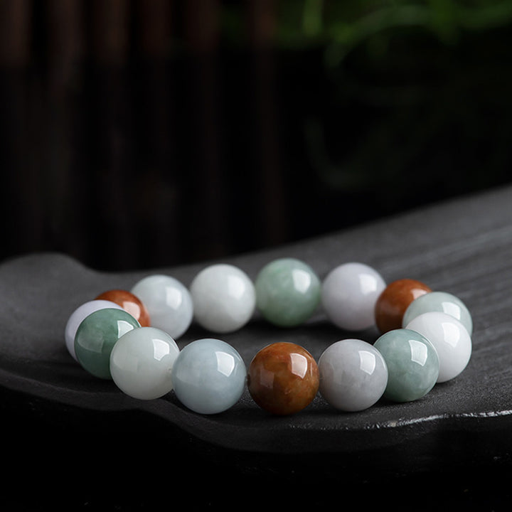 Buddha Stones天然翡翠ヒーリングプロテクションブレスレット