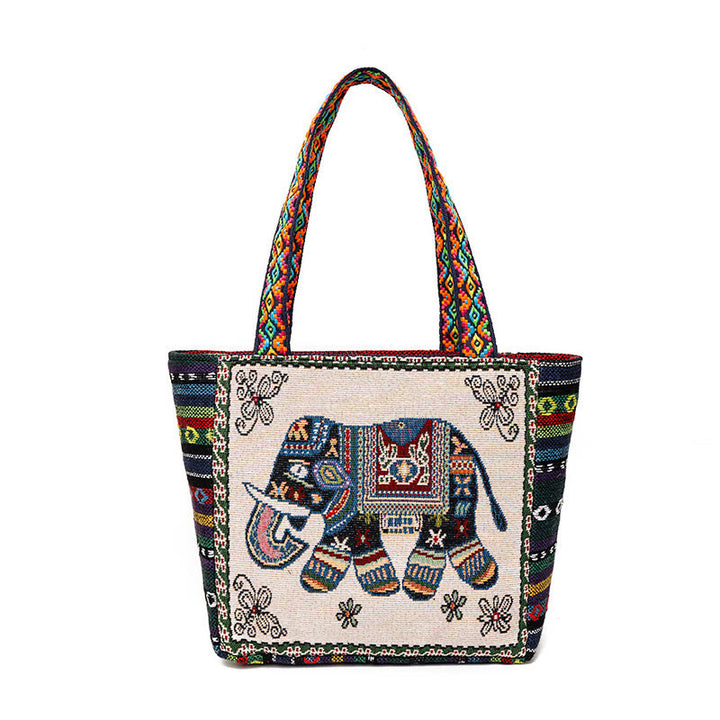 Buddha Stonesの蝶刺繍入り大容量キャンバストートバッグショルダーバッグ