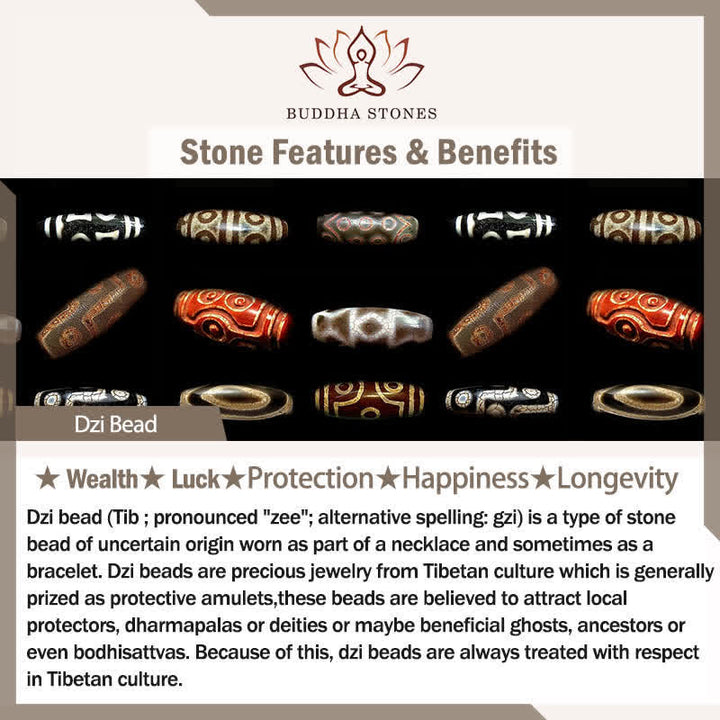 Buddha Stonesチベット Dzi ビーズOm Mani Padme Hum保護ネックレスペンダント
