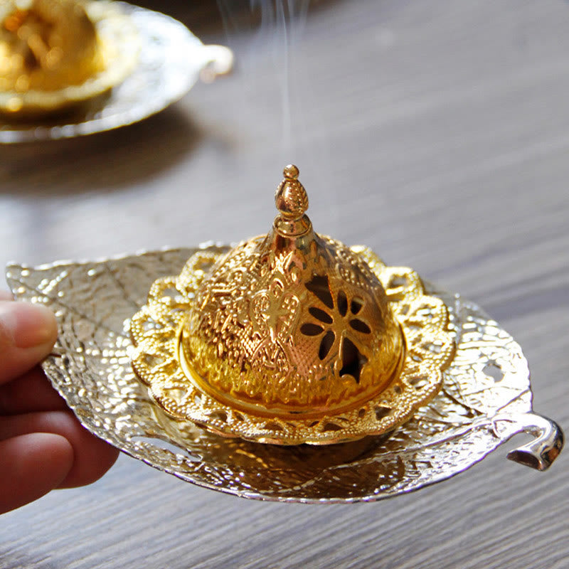 チベットの金箔ミニコースター瞑想用香炉