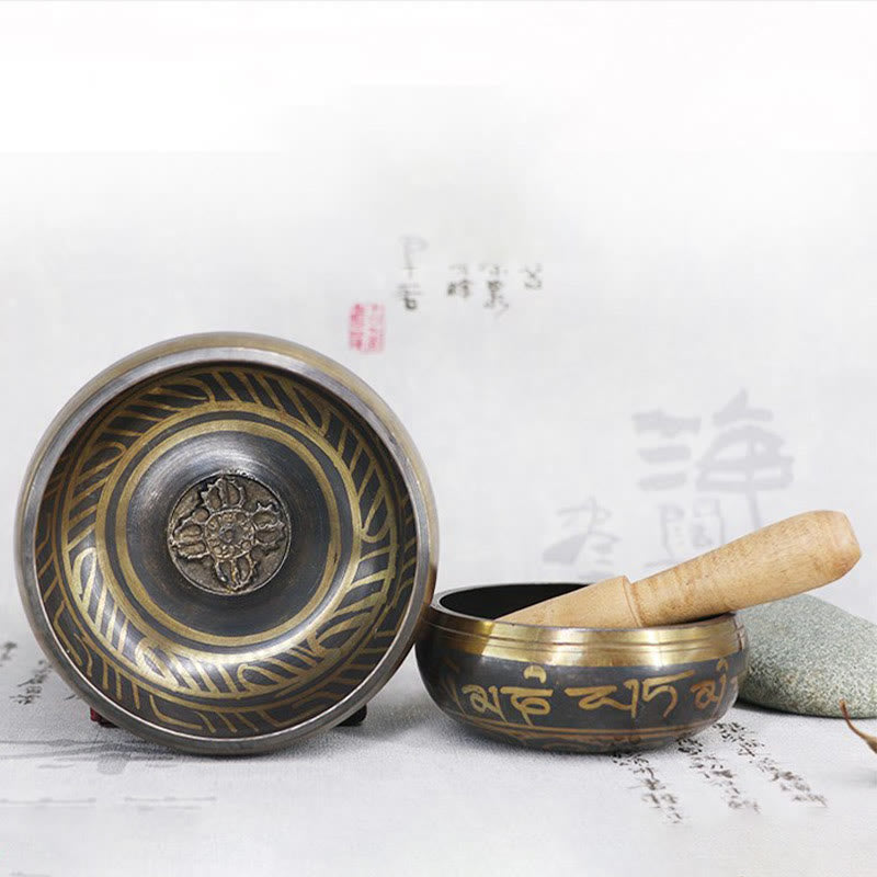 Buddha Stones チベット瞑想ボウル（癒しとマインドフルネス用）オーム・マニ・パドメ・フム・シンギングボウル - image 14