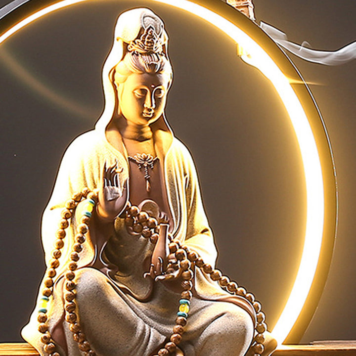 Buddha Stones仏陀 観音 陶器 蓮 リラクゼーション 香炉 装飾