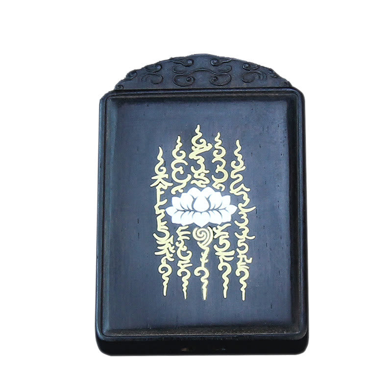 Buddha Stones999スターリングシルバー黒檀蓮象嵌 落ち着いたネックレスペンダント - image 6