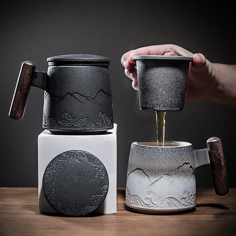 Buddha Stonesヴィンテージ 山 海 陶器 ティーカップ ティーカップ