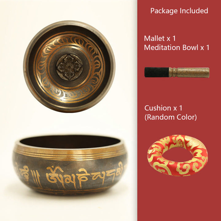 Buddha Stones チベット瞑想ボウル（癒しとマインドフルネス用）オーム・マニ・パドメ・フム・シンギングボウル - 3.74インチ (CM) (シンギングボウル＆マレット＆ランダムカラークッション) - image 9