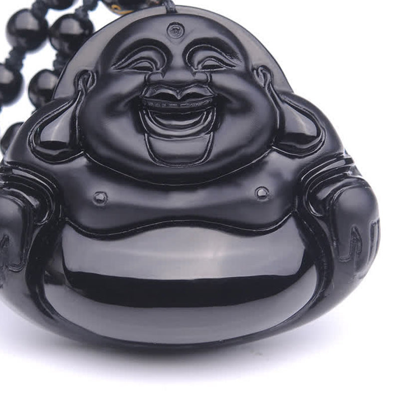 Buddha Stones笑う仏陀 ブラックオブシディアン 変身ペンダントネックレス - image 8