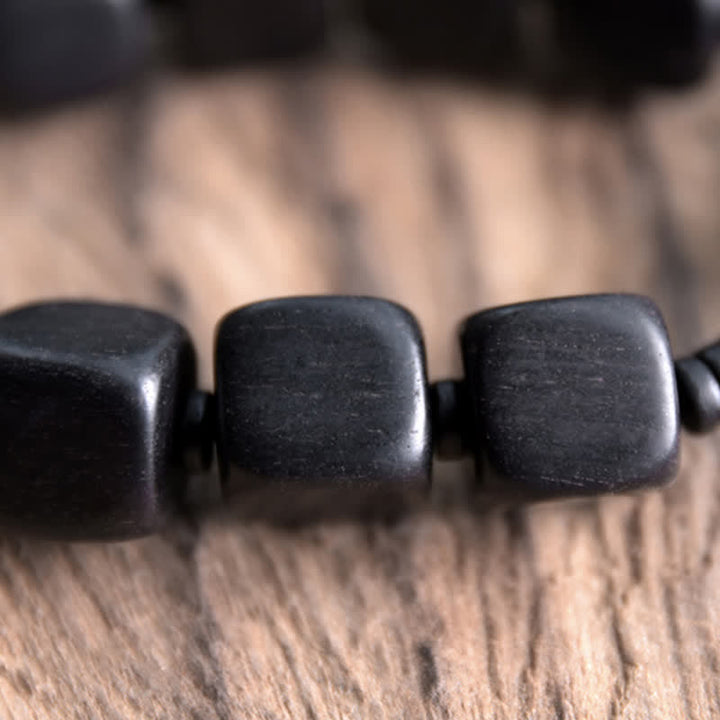 Buddha Stonesチベット黒檀Dziビーズ強度ブレスレット
