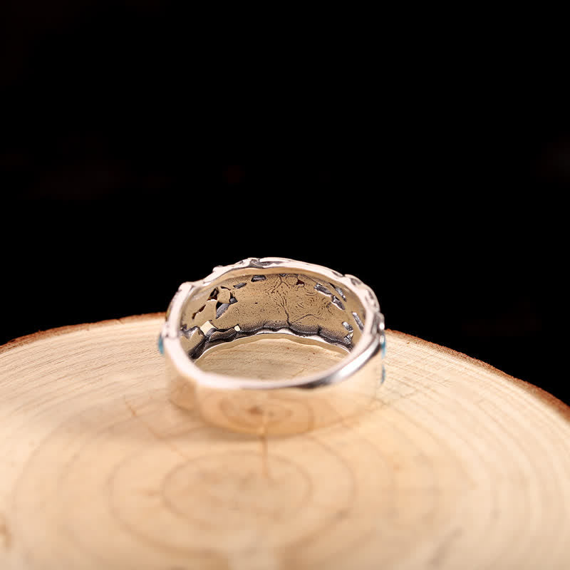 Buddha Stones925 スターリングシルバー 蓮鯉悟りのリング