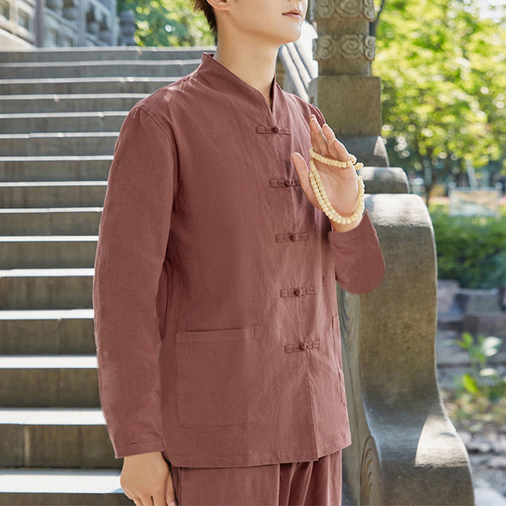 Buddha Stonesスピリチュアル 禅 実践 ヨガ 瞑想 祈り 衣類 コットン リネン メンズ セット