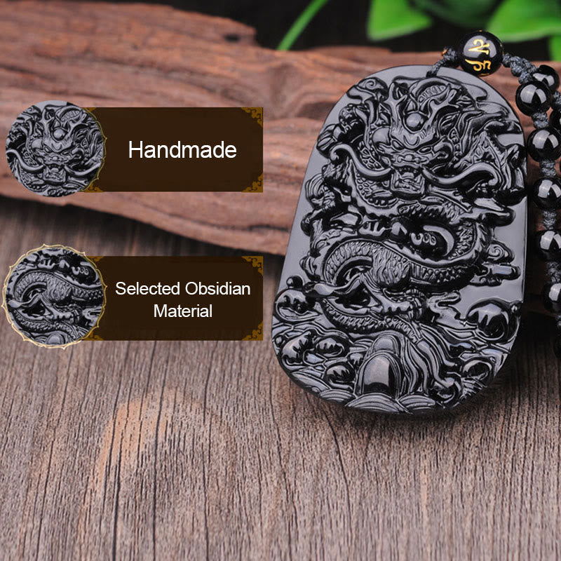 Buddha Stones黒曜石 龍成就ペンダントネックレス - image 8