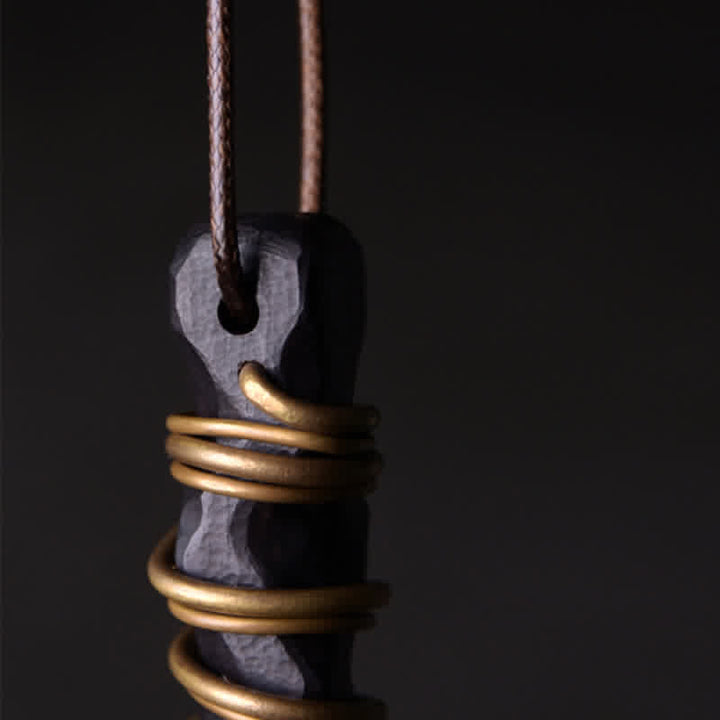 Buddha Stonesチベット黒檀銅 バランス 平和 ネックレス ペンダント - image 5