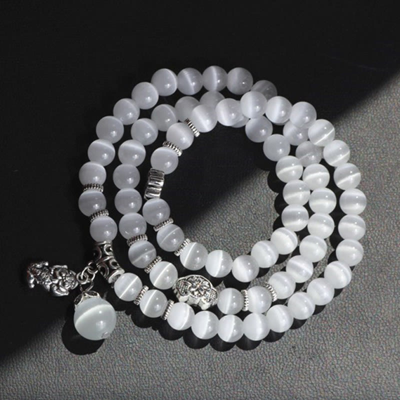 Buddha Stonesキャットアイ貔貅サポートトリプルラップブレスレット