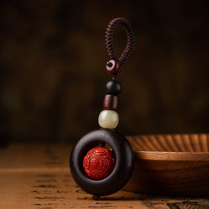 チベットのBuddha Stones、Om Mani Padme Hum、貔貅（ピクシウ）銅貨、小葉、紅檀、辰砂、守護キーチェーン