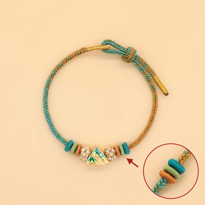Buddha Stonesハンドメイド8スレッドピースノットピーチブロッサムノット幸運ロープ編みブレスレット - image 13