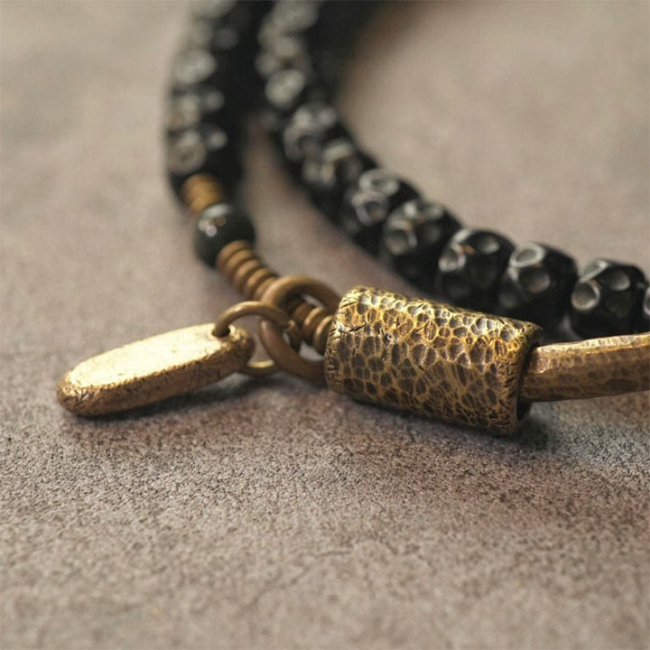 Buddha Stonesレトロココナッツシェル 真鍮銅幸せトリプルラップブレスレット - image 6