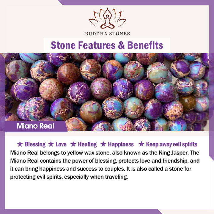Buddha Stones天然紫ミャオ石 蓮のMala